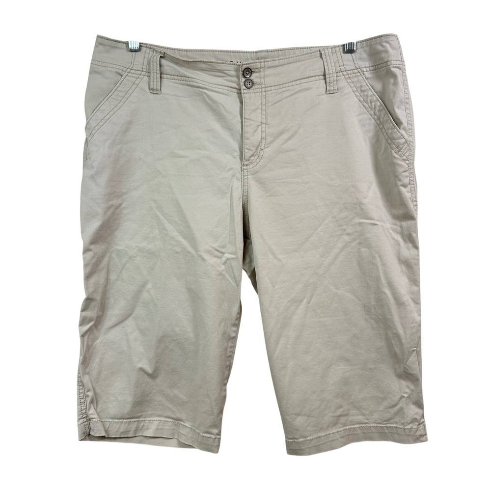 Sonoma Goods for Life Skimmer Mid Rise Khaki Tan Shorts Womens Size 16 Stretch